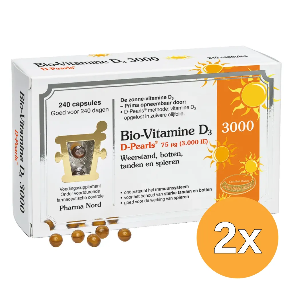 2x Pharma Nord Bio Vitamine D3 75 mcg (240 capsules)