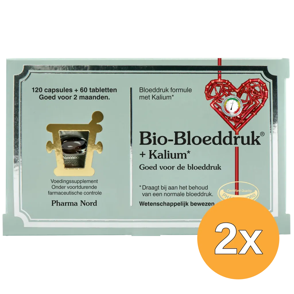 2x Pharma Nord Bio Bloeddruk & Kalium (120 capsules + 60 tabletten) (180 stuks)