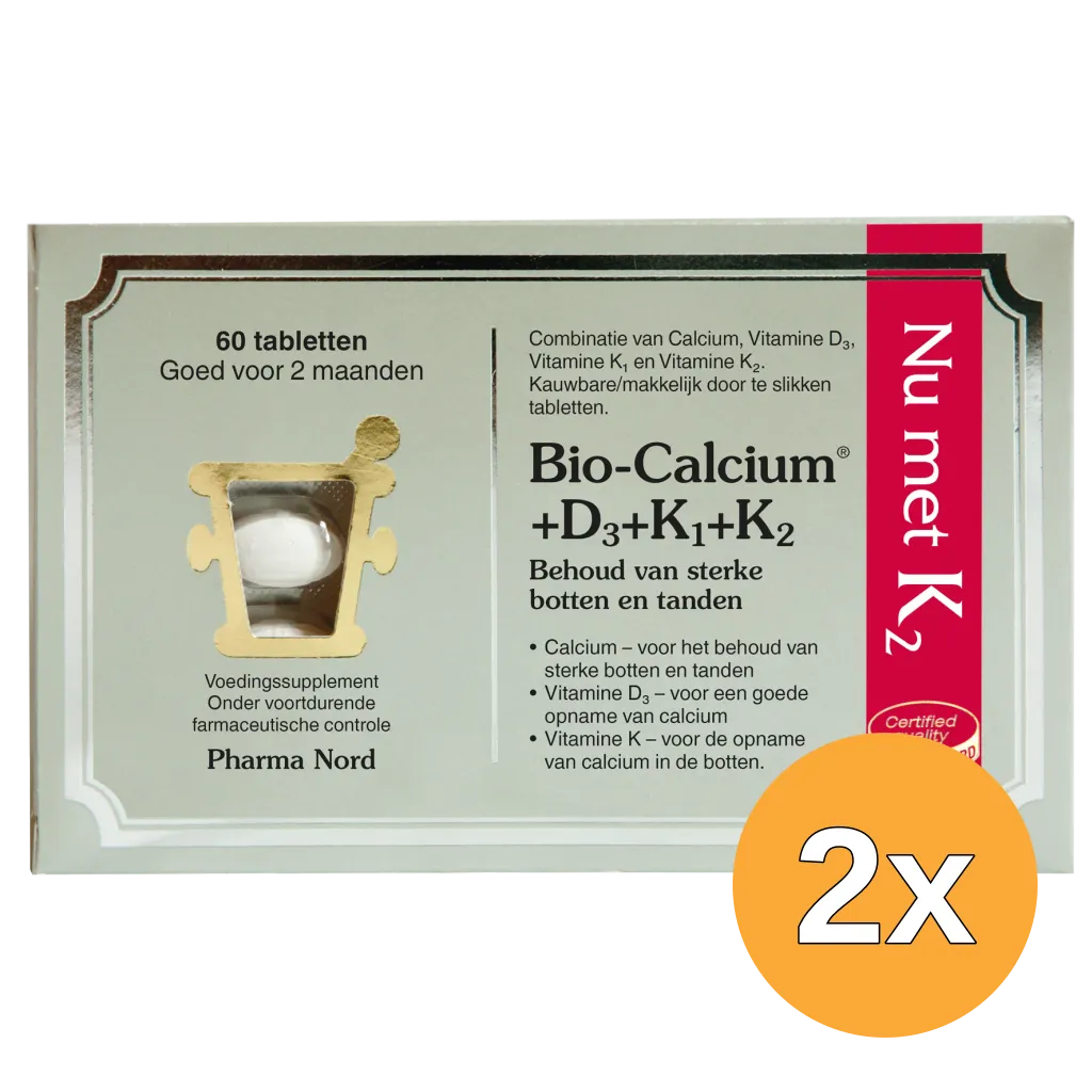 2x Pharma Nord Bio Calcium & D3 & K1 & K2 (60 tabletten)