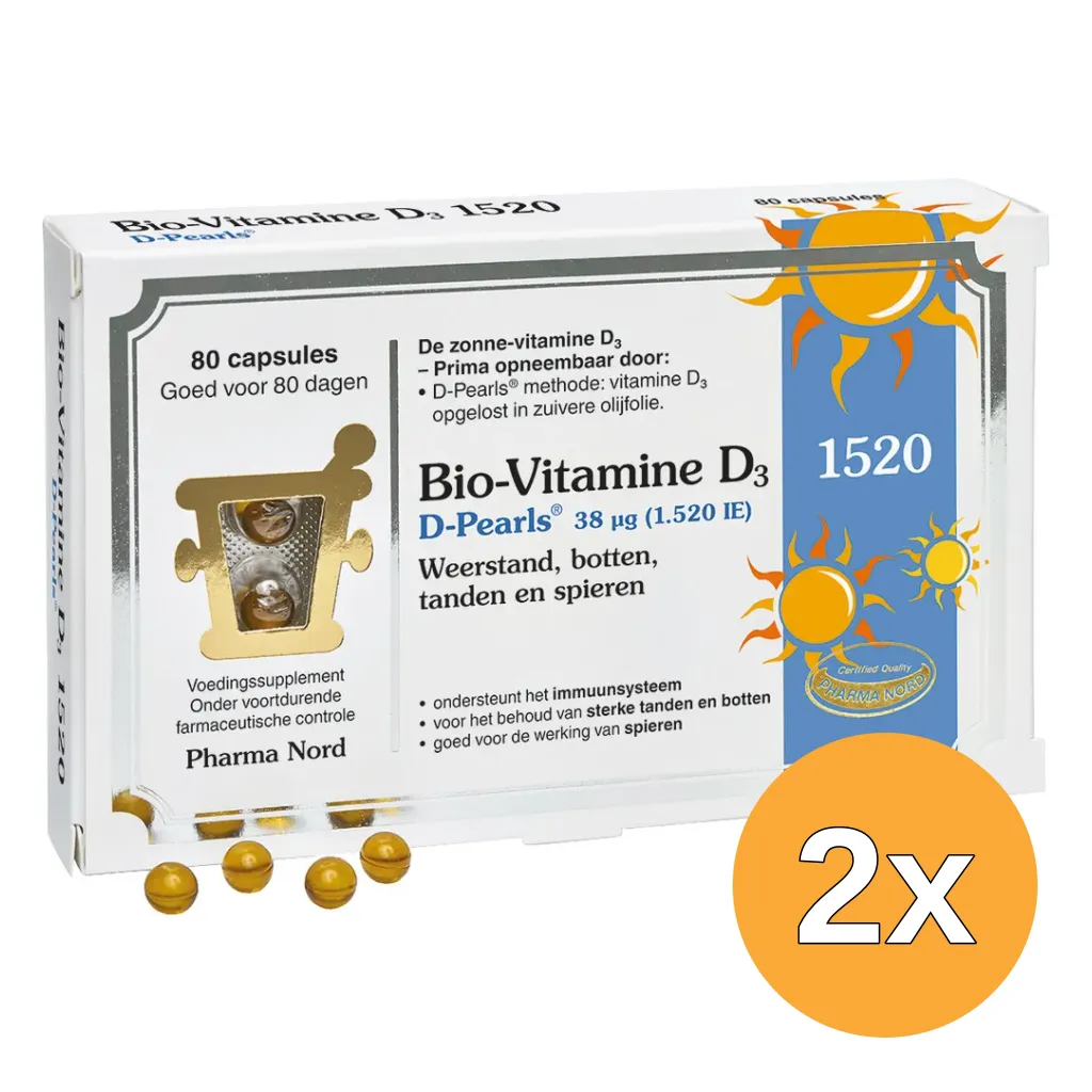 2x Pharma Nord Bio Vitamine D3 38mcg (80 capsules)