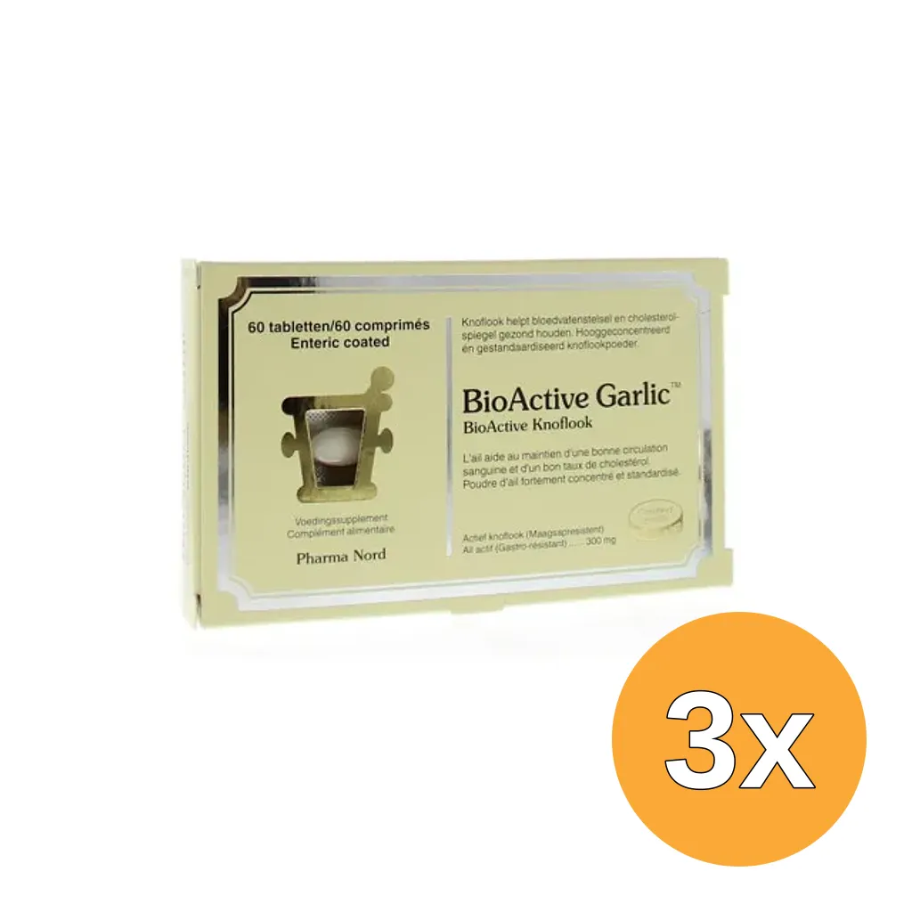 3x Pharma Nord Bio Active Knoflook (60 tabletten)