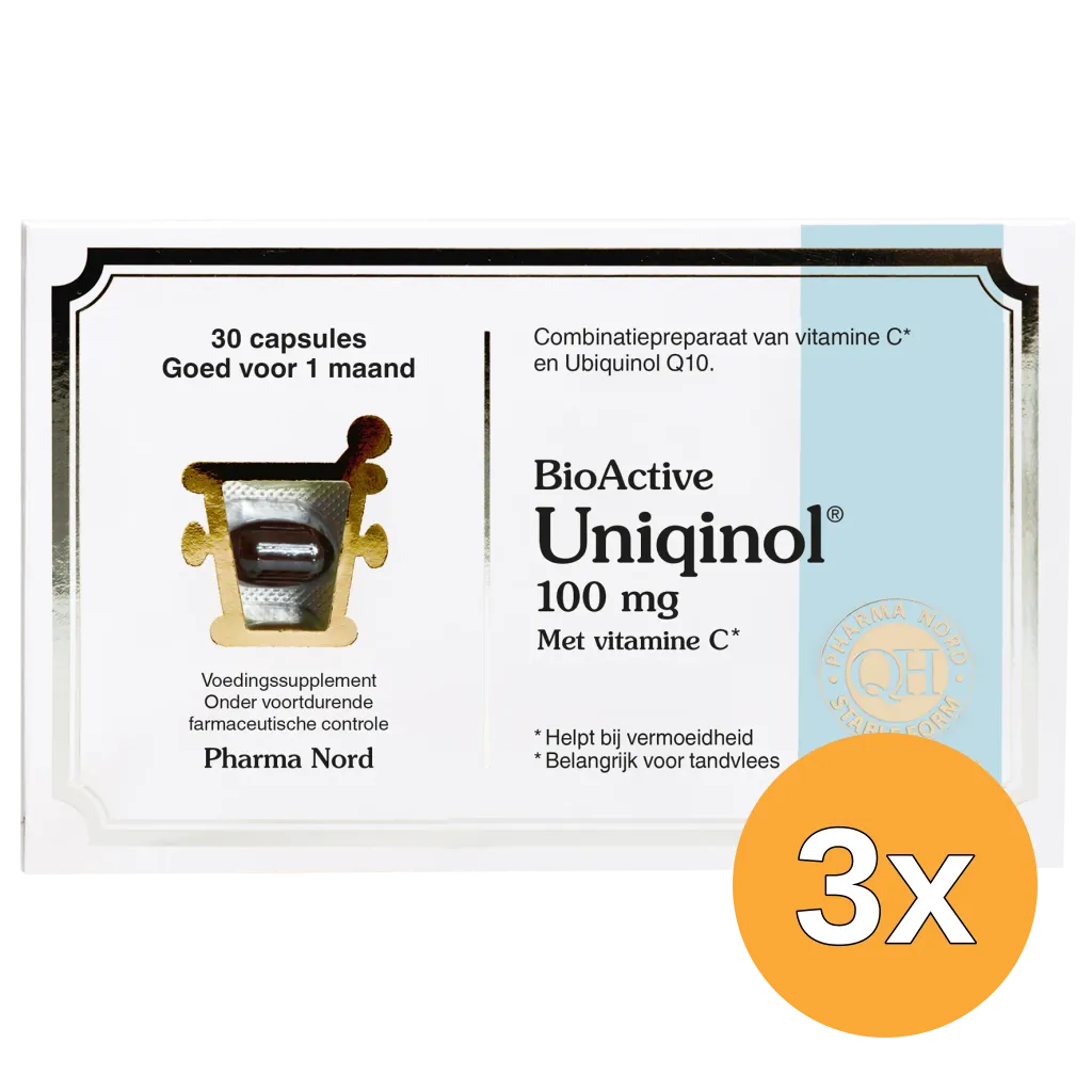 3x Pharma Nord Bio Active Uniquinol Q10 100mg (30 capsules)