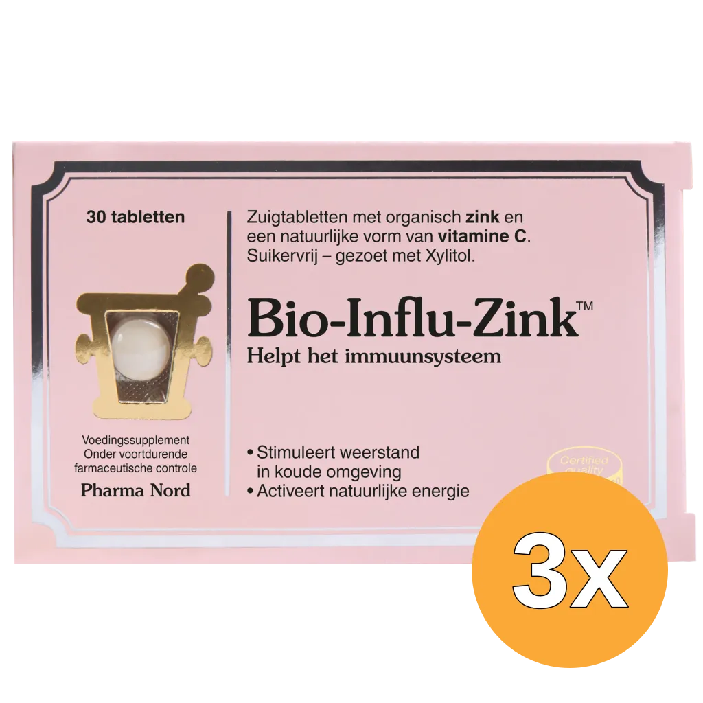 3x Pharma Nord Bio Influ Zink (30 tabletten)