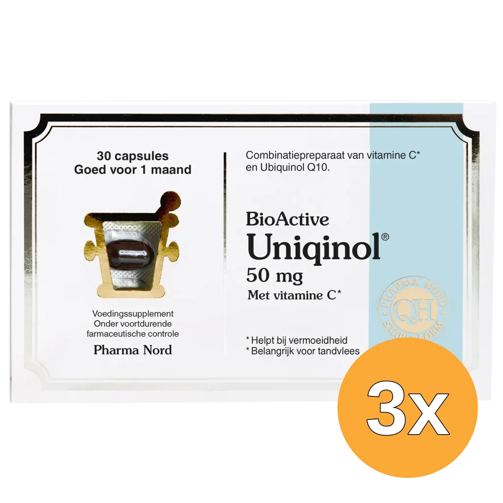 3x Pharma Nord Bio Active Uniquinol Q10 50mg (30 capsules)