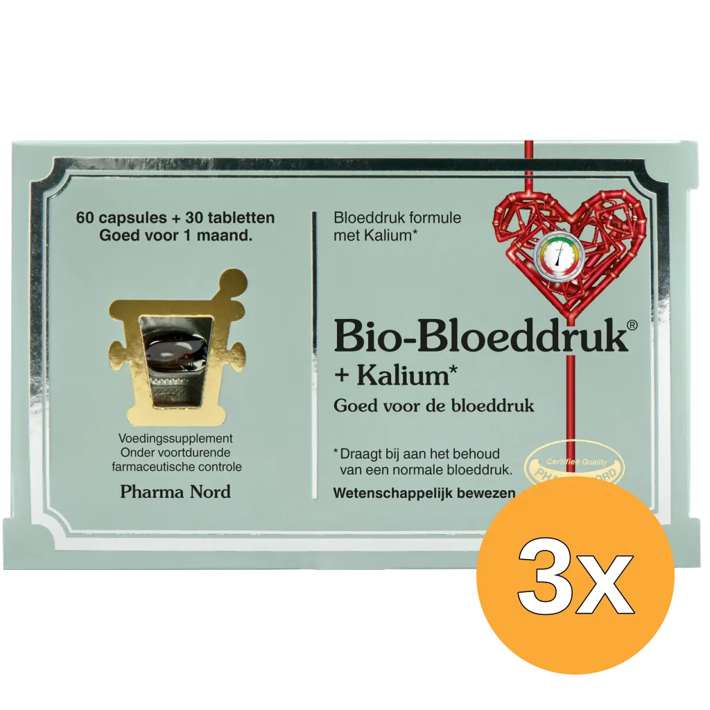 3x Pharma Nord Bio Bloeddruk & Kalium (Tabletten en Capsules) (90 stuks)