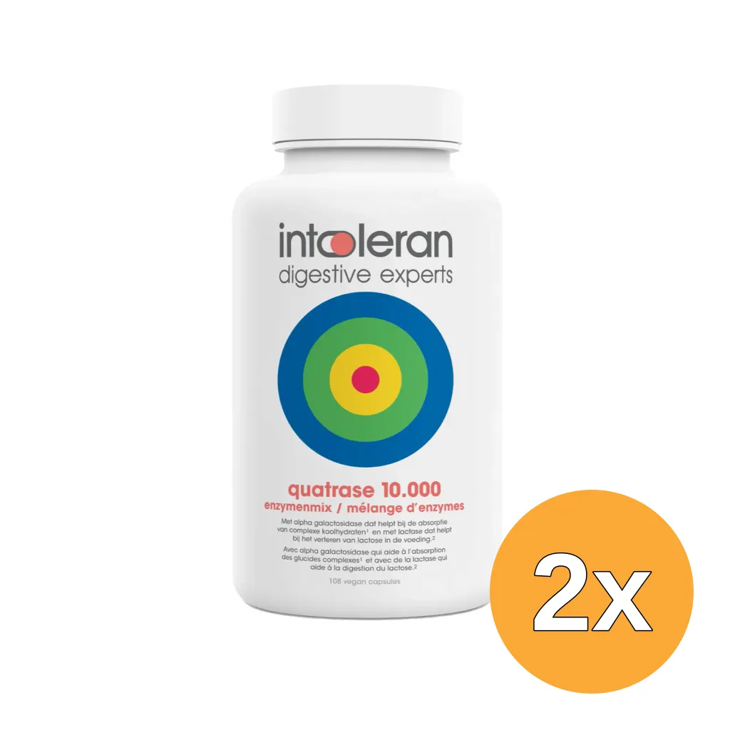 2x Intoleran Quatrase 10.000 (108 vega capsules)