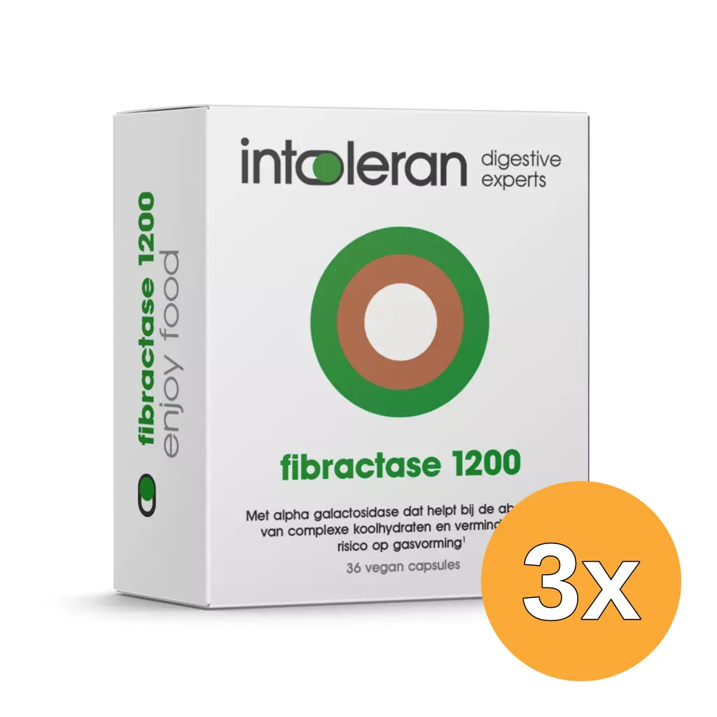 3x Intoleran Fibractase forte (36 capsules)
