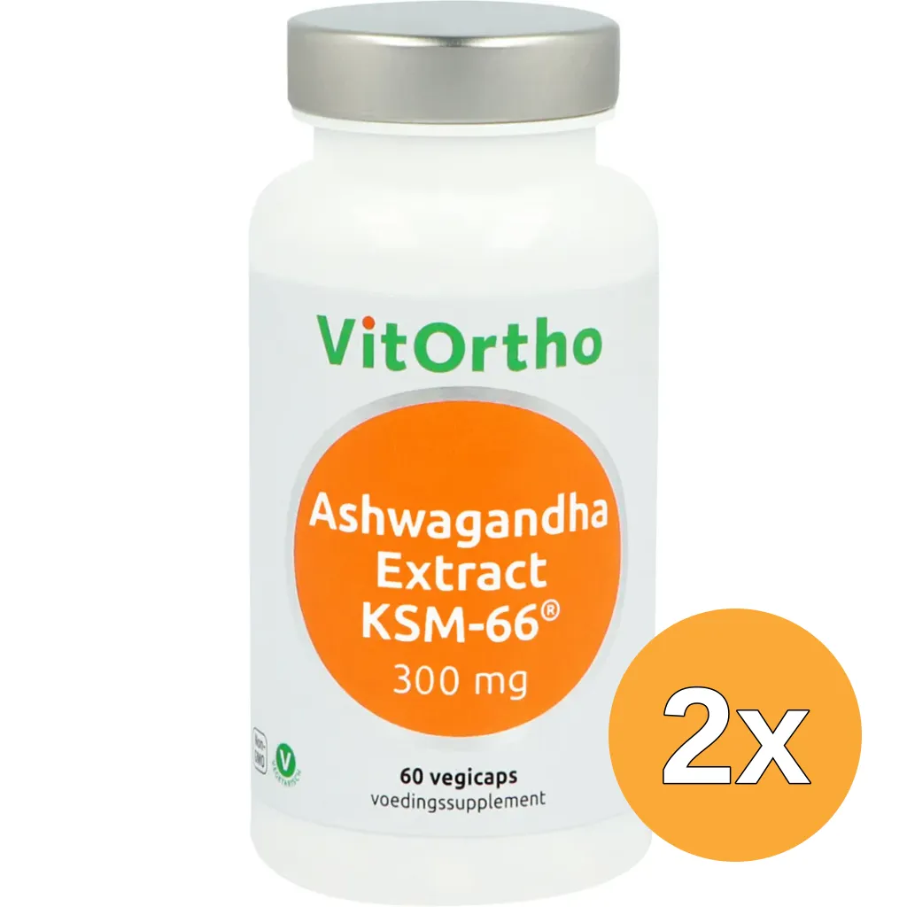 2x Vitortho Ashwagandha Extract 300 Mg Ksm-66 (60 vega capsules)