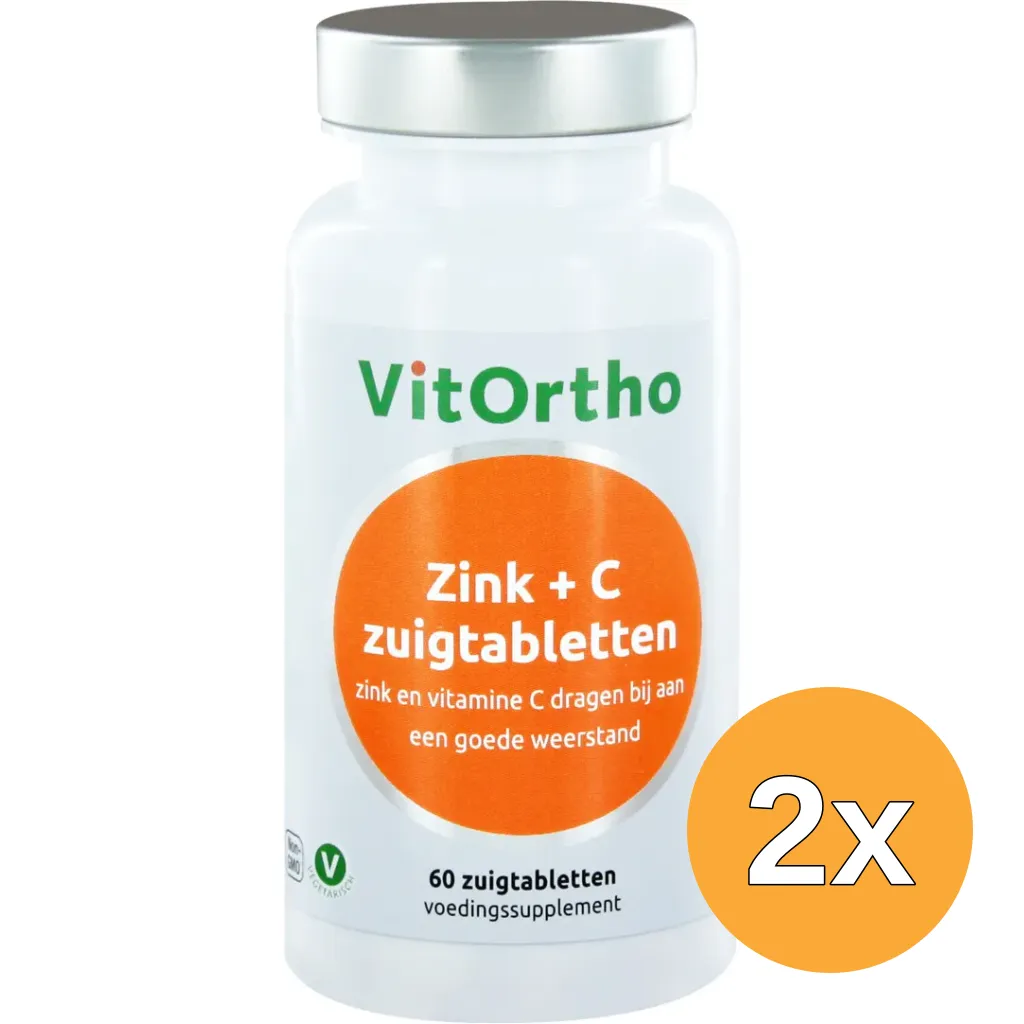 2x VitOrtho Zink + C  (60 zuigtabletten)