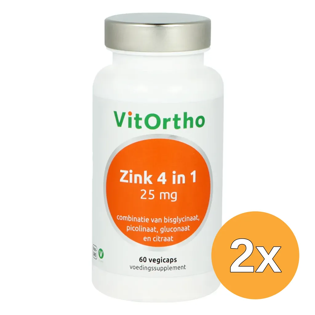 2x VitOrtho Zink 4-in-1 (60 vega capsules)