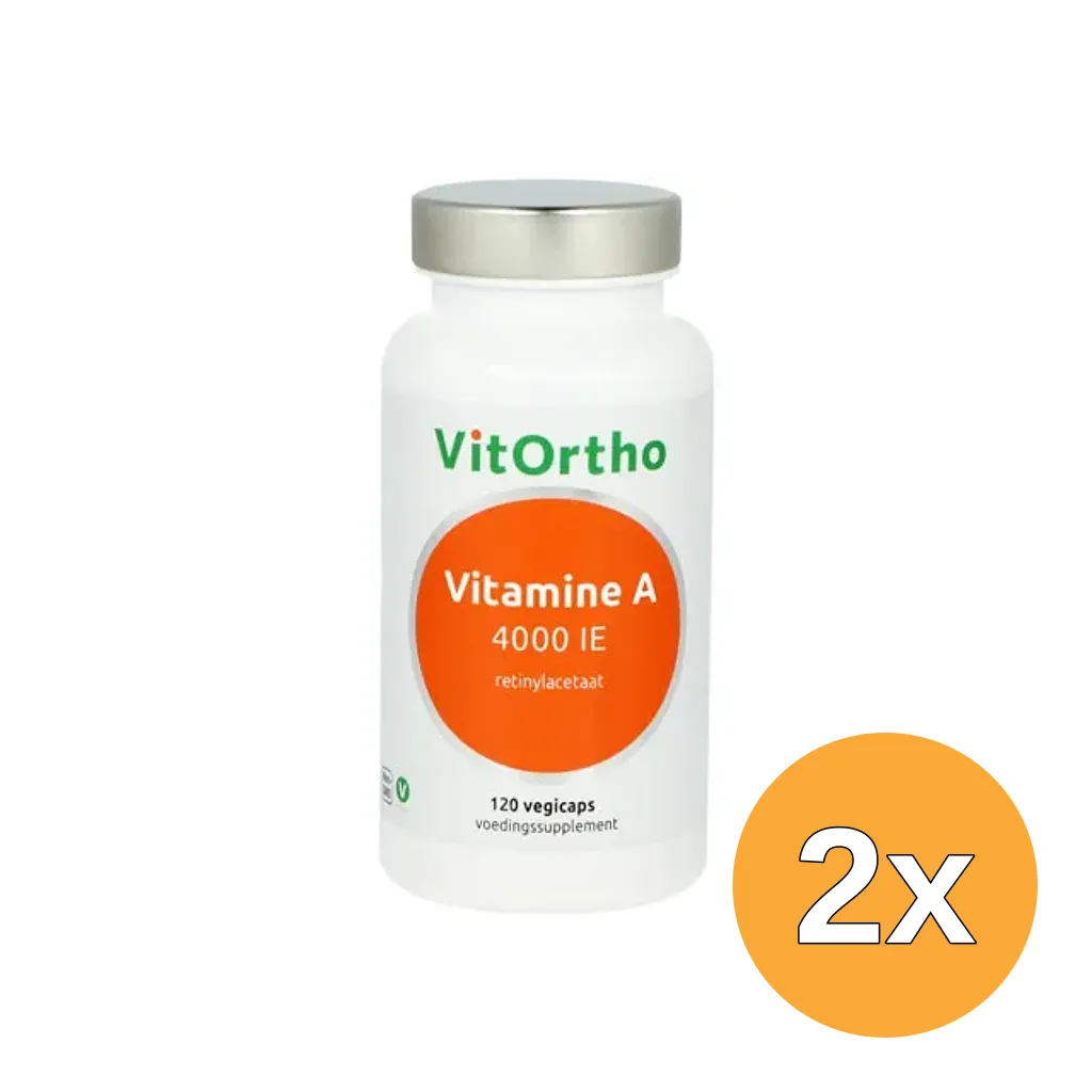 2x VitOrtho Vitamine A 4000IE (120 vega capsules)