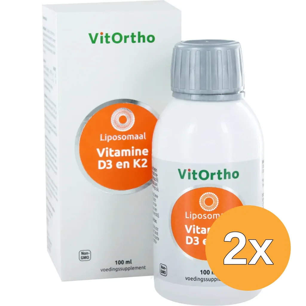 2x VitOrtho Vitamine D3 en K2 liposomaal (100 ml)