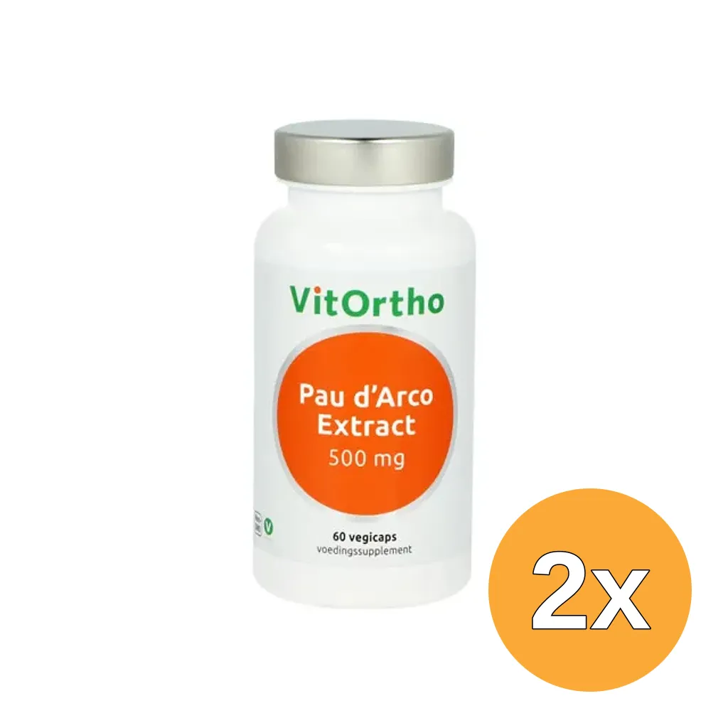 2x VitOrtho Pau d'arco extract 500 mg (60 vega capsules)