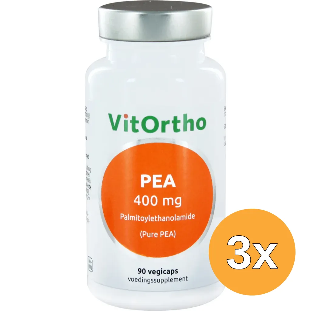 3x VitOrtho PEA 400 mg palmitoylethanolamide (90 vega capsules)