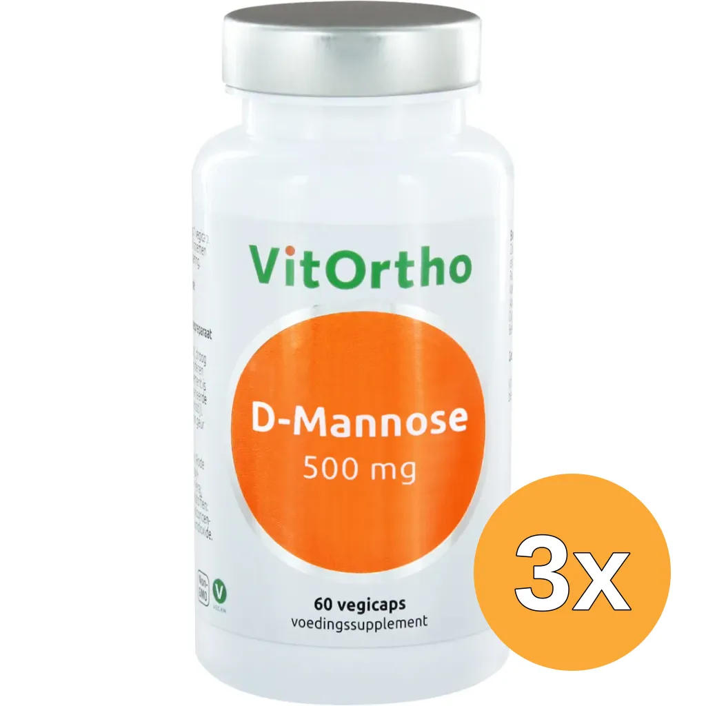 3x VitOrtho D Mannose 500 mg (60 vega capsules)
