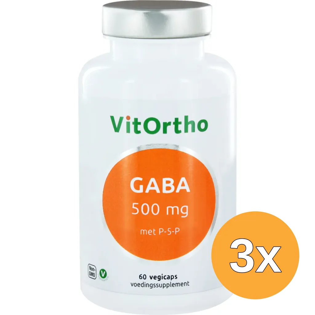3x VitOrtho GABA 500 mg (60 vega capsules)
