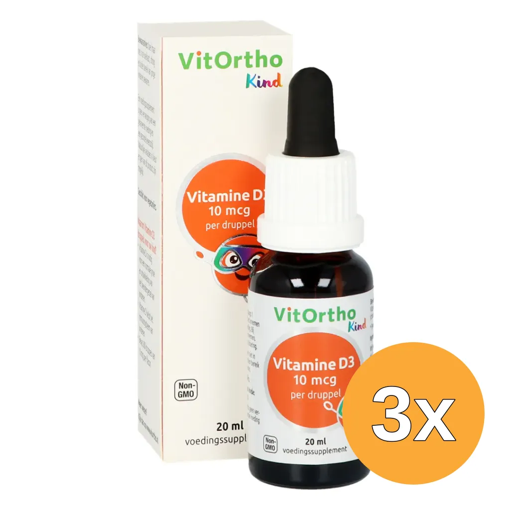 3x VitOrtho Vitamine D3 10mcg (20 ml)