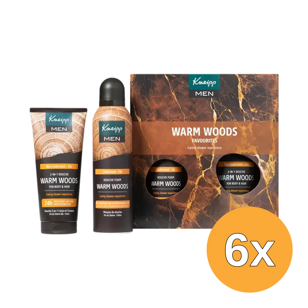 6x Kneipp Giftset Men Warm Woods Favourites (2 x 200 ml)