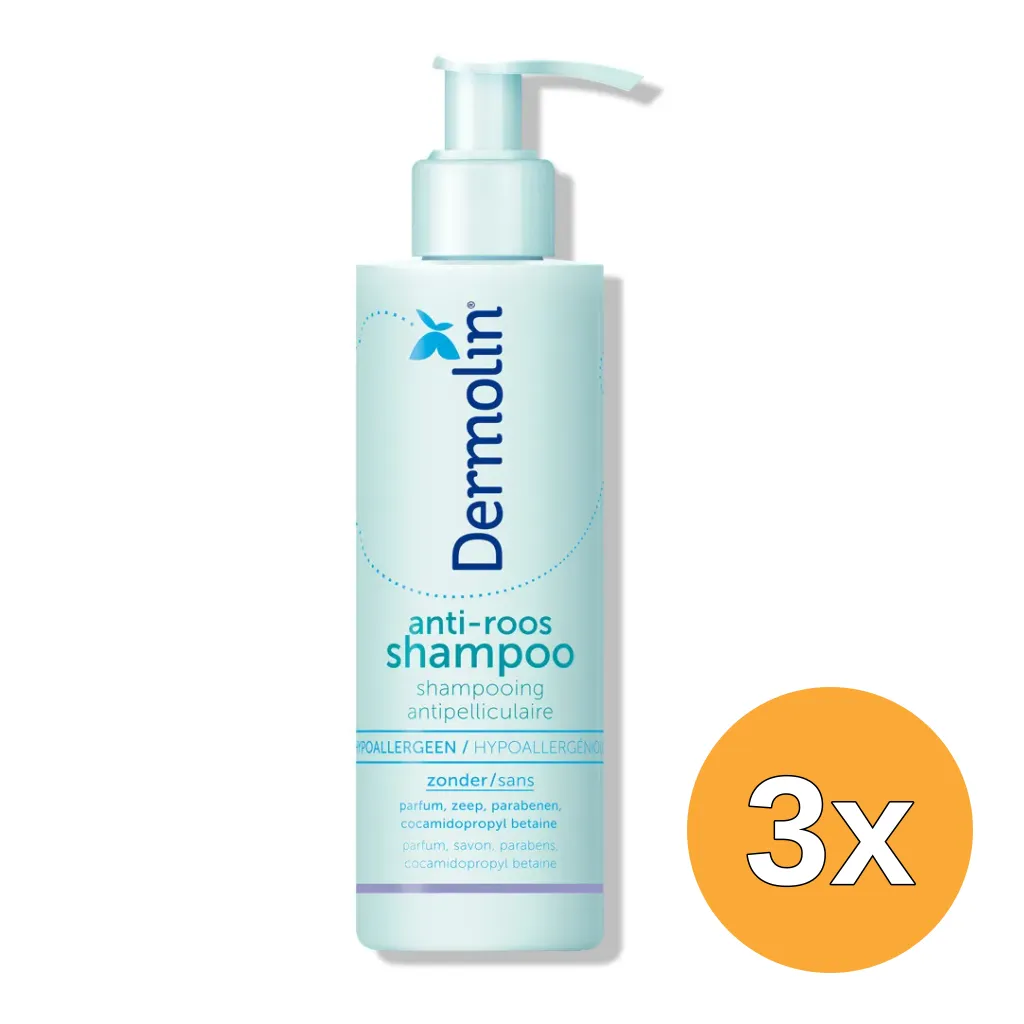 3x Dermolin Anti Roos Shampoo Capb Vrij (200 ml)