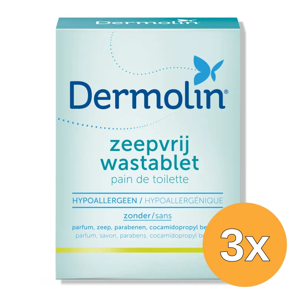 3x Dermolin Zeepvrij Wastablet (100 gr)