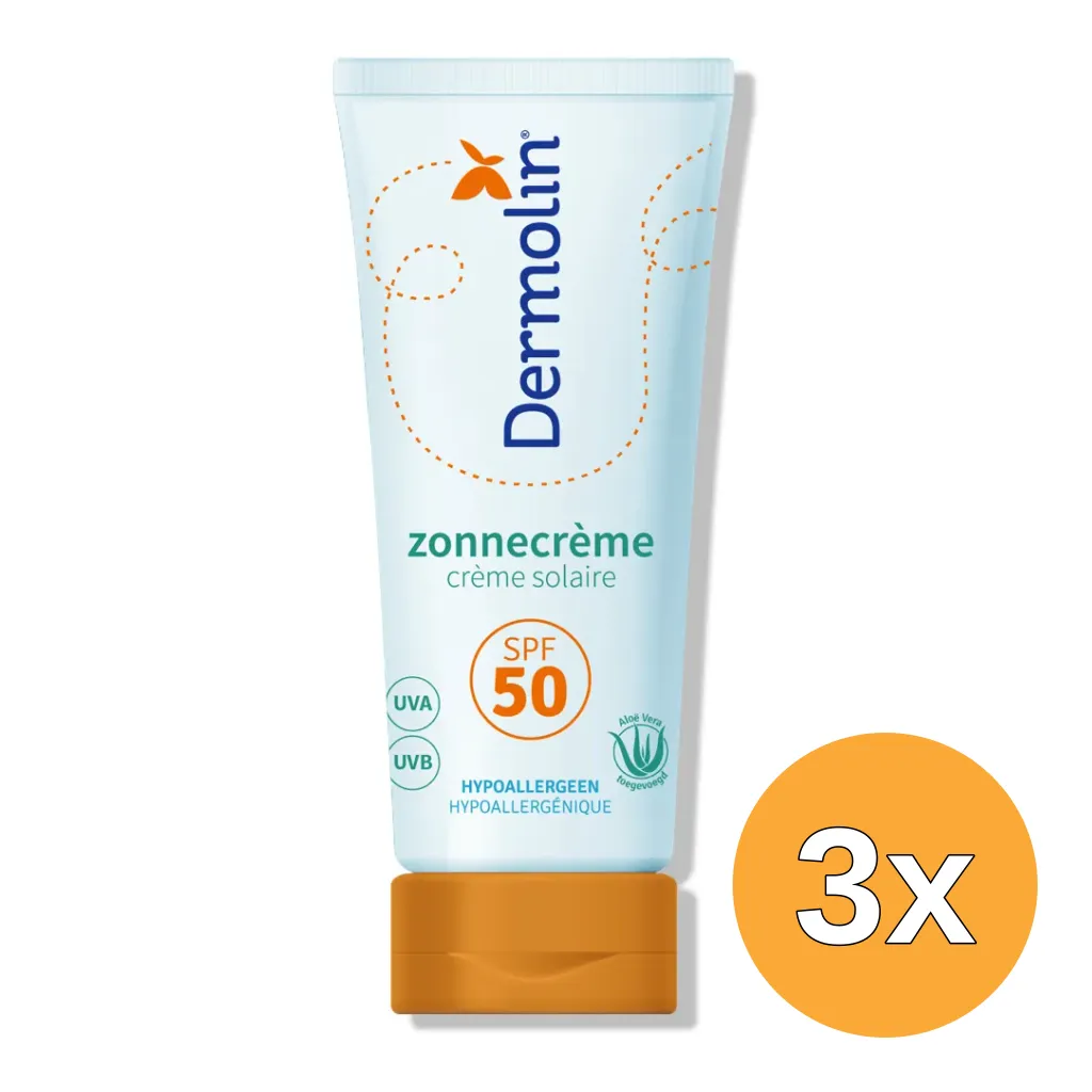3x Dermolin Zonnebrandcreme SPF50 (75 ml)