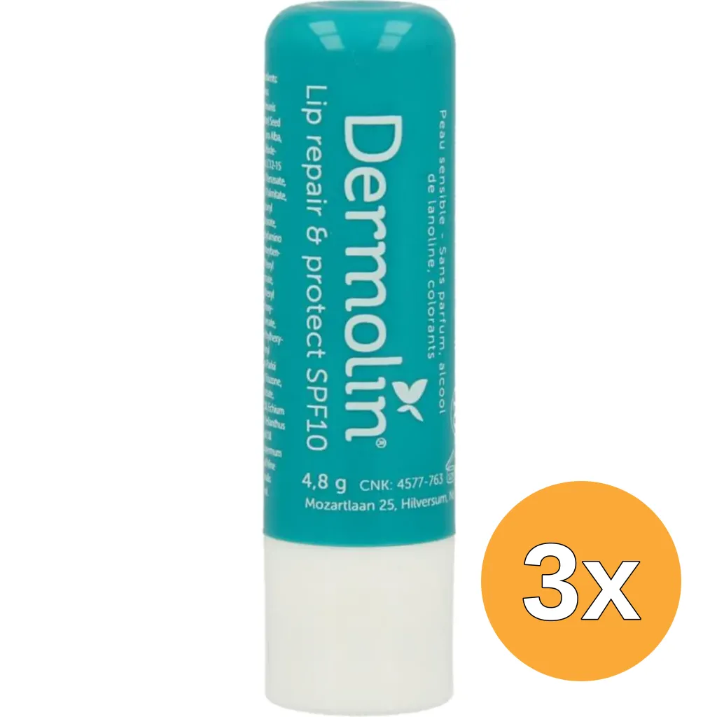 3x Dermolin Lip Repair & Protect SPF10 (4,8 gr)