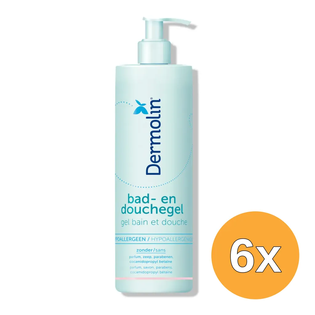 6x Dermolin Bad en Douchegel CAPB Vrij (400 ml)