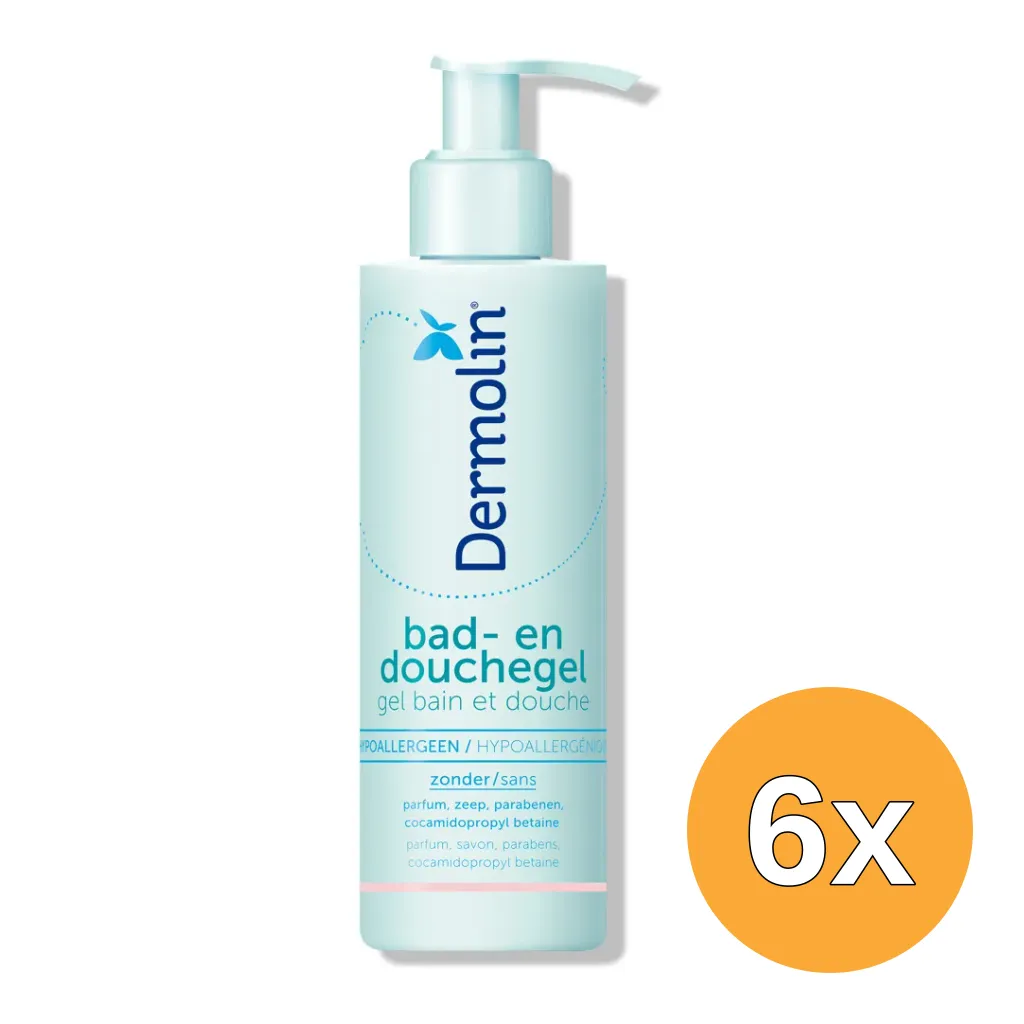 6x Dermolin Bad En Douchegel CAPB Vrij (200 ml)