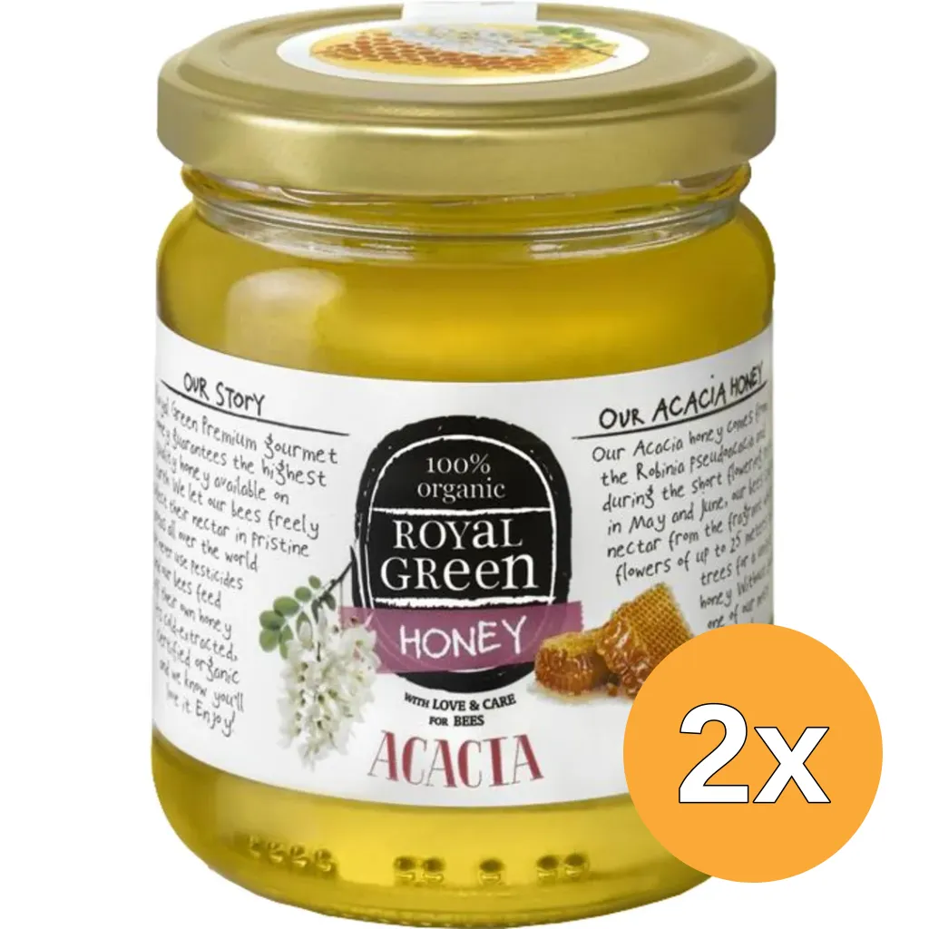 2x Royal Green Acacia honey bio (250 gr)