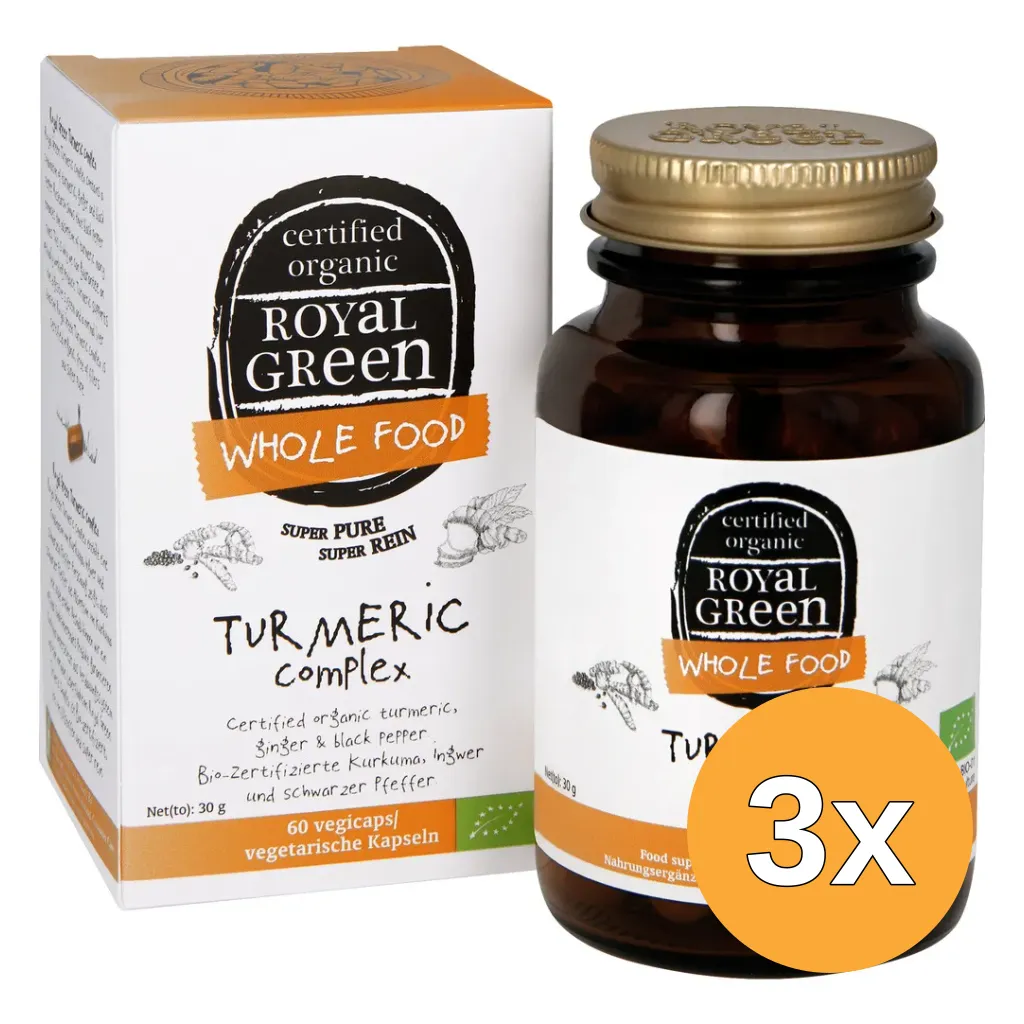 3x Royal Green Turmeric Complex Bio (60 vega capsules)