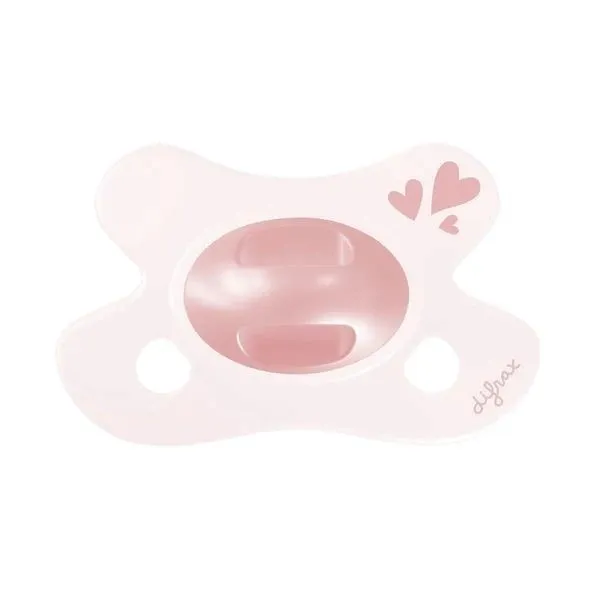 Difrax Fopspeen Natural Little Venture Newborn Soft Pink Hearts (1 stuk)