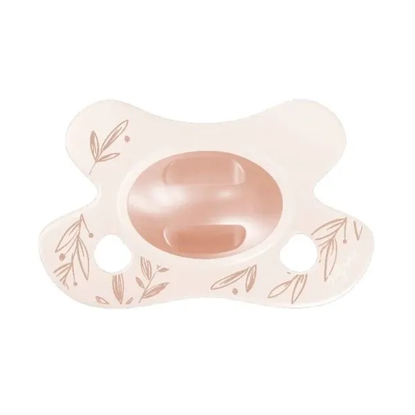 Difrax Fopspeen Natural Little Venture Newborn Dusty Pink Leafs (1 stuk)