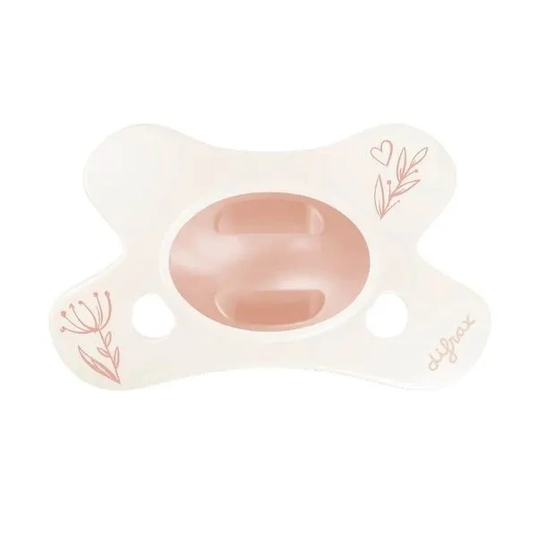 Difrax Fopspeen Natural Little Venture 0-6 Maanden Dusty Pink Heart (1 stuk)