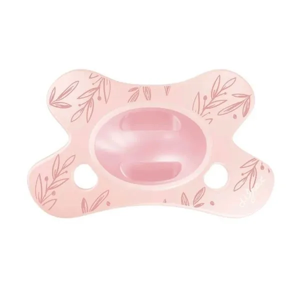 Difrax Fopspeen Natural Little Venture 0-6 Maanden Soft Pink Leafs (1 stuk)