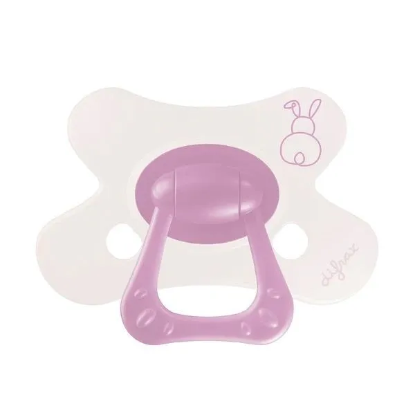 Difrax Fopspeen Natural Little Venture 6+ Maanden Berry Pink Bunny (1 stuk)