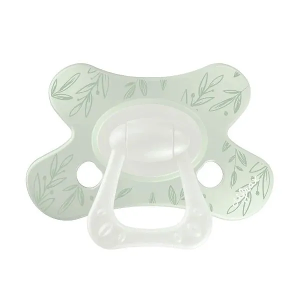 Difrax Fopspeen Natural Little Venture 6+ Maanden Dusty Green Leafs (1 stuk)