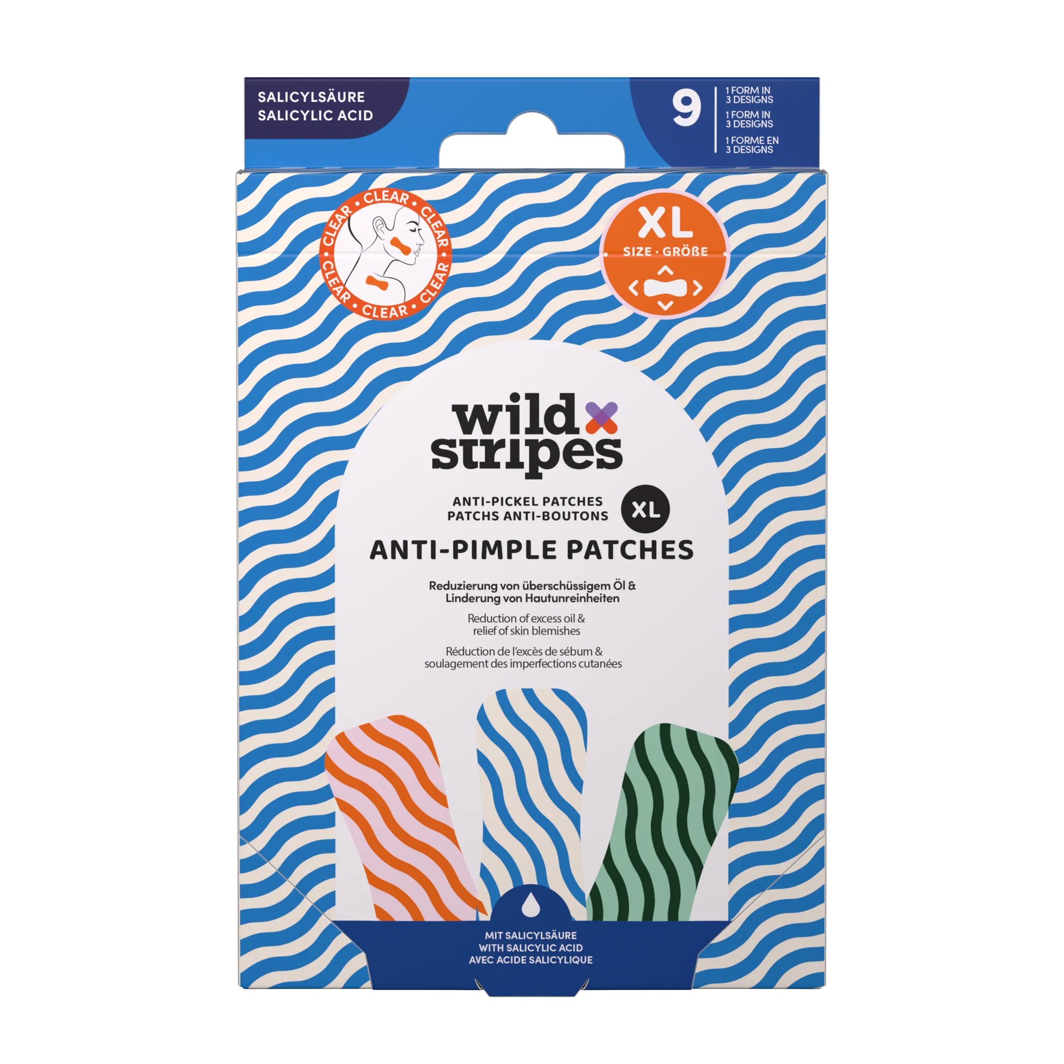Wild Stripes Anti-pimple Patches XL Clear (9 stuks)