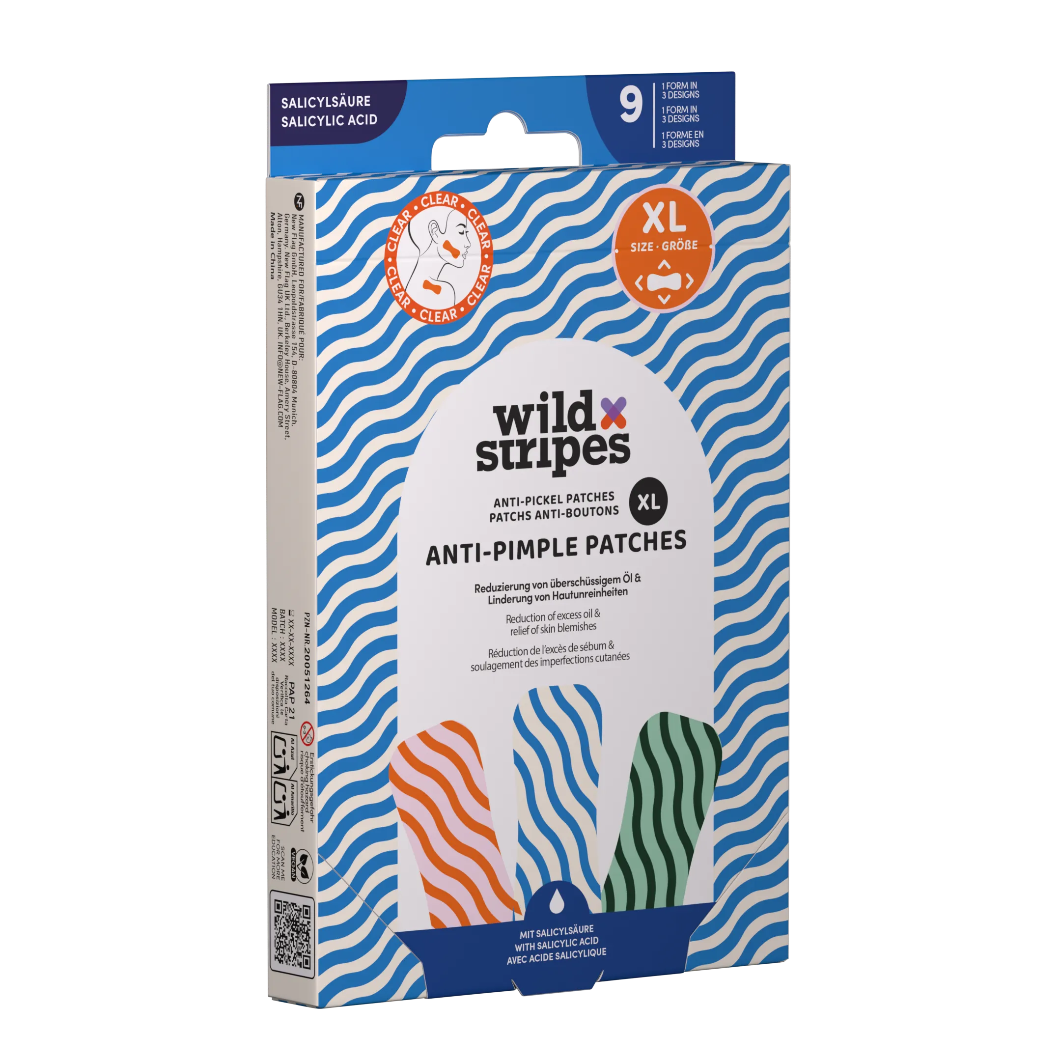 Wild Stripes Anti-pimple Patches XL Clear (9 stuks)