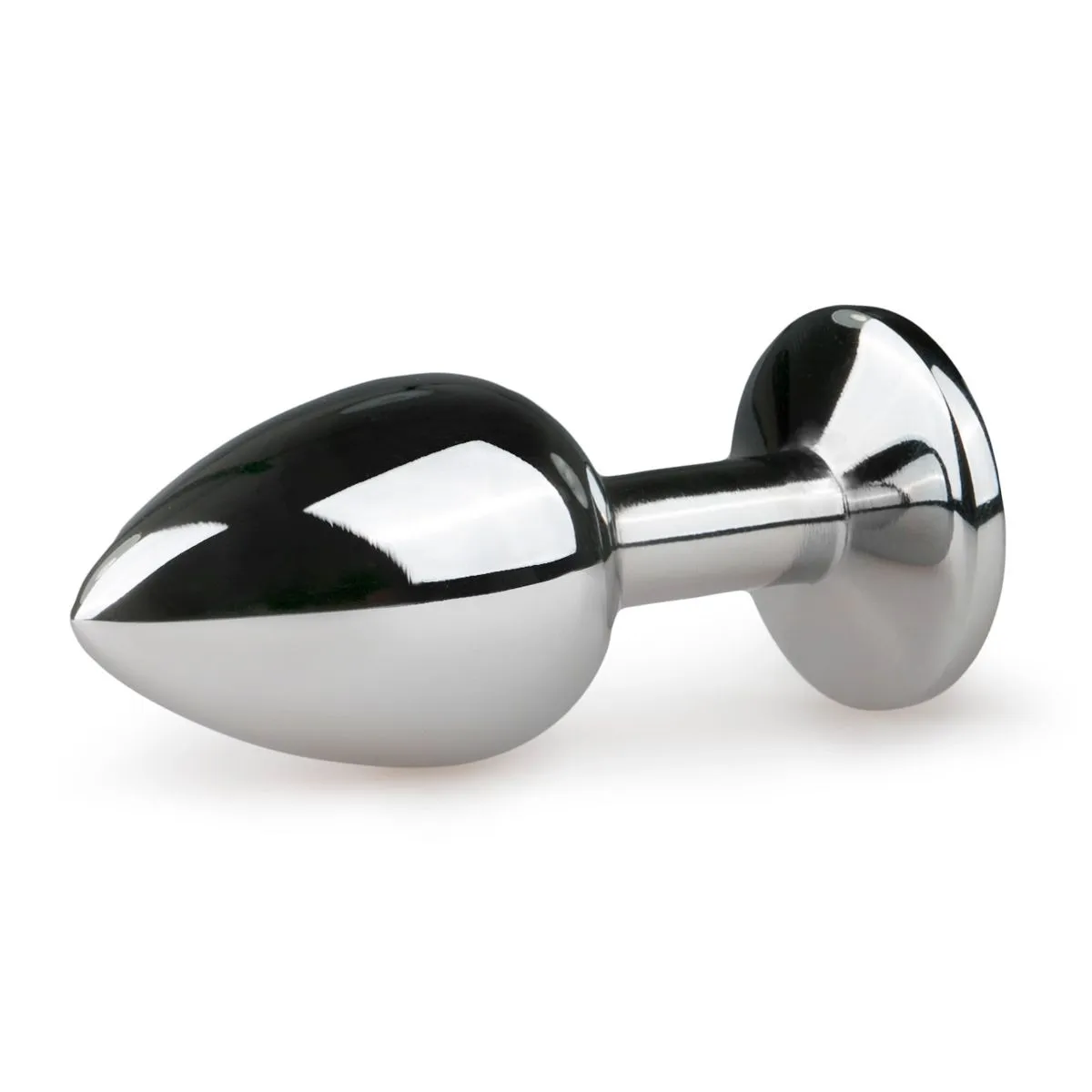 Easytoys Anal Collection Metalen buttplug met roze steen - zilverkleurig (1 stuk)