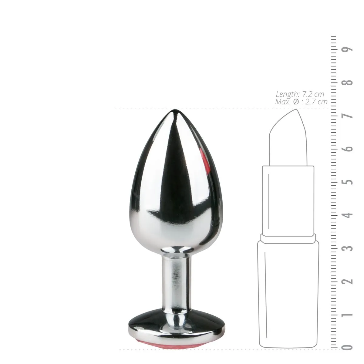 Easytoys Anal Collection Metalen buttplug met roze steen - zilverkleurig (1 stuk) - image 2