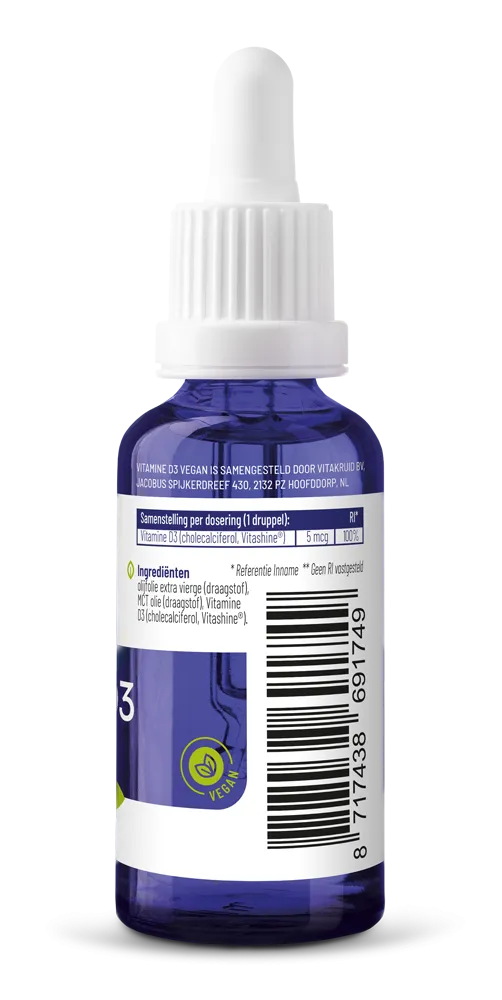 Vitakruid Vitamine D3 Vegan Vitashine® 5 mcg per Druppel (30 ml)