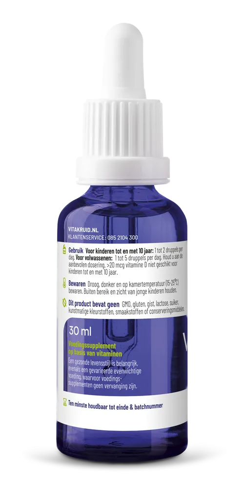 Vitakruid Vitamine D3 Vegan Vitashine® 5 mcg per Druppel (30 ml) - image 2