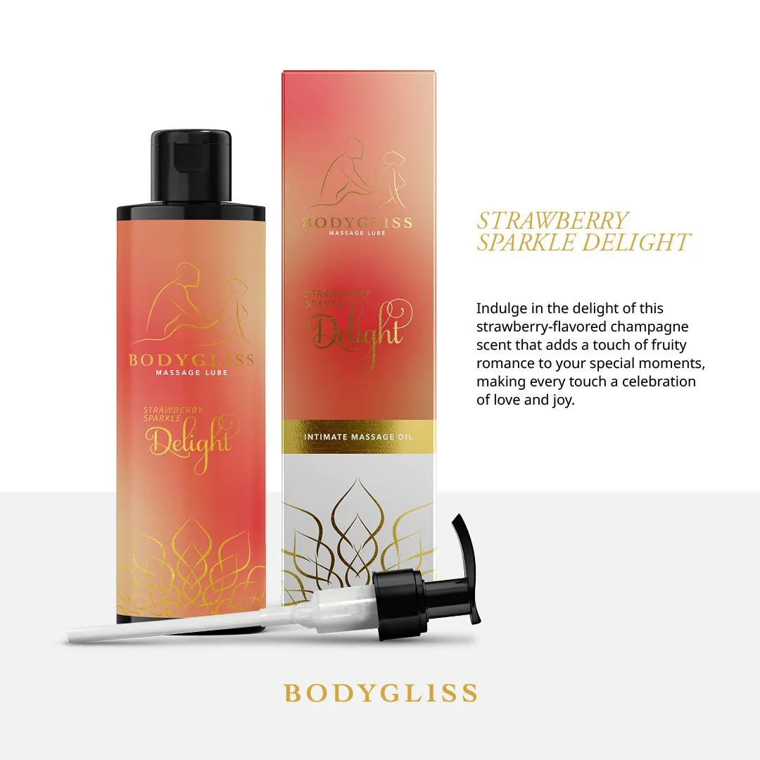 BodyGliss Silky soft massageolie champagne strawberry (150 ml)