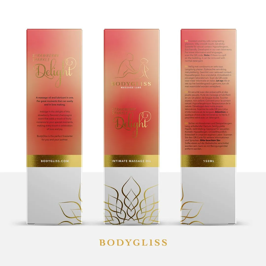 BodyGliss Silky soft massageolie champagne strawberry (150 ml) - image 2