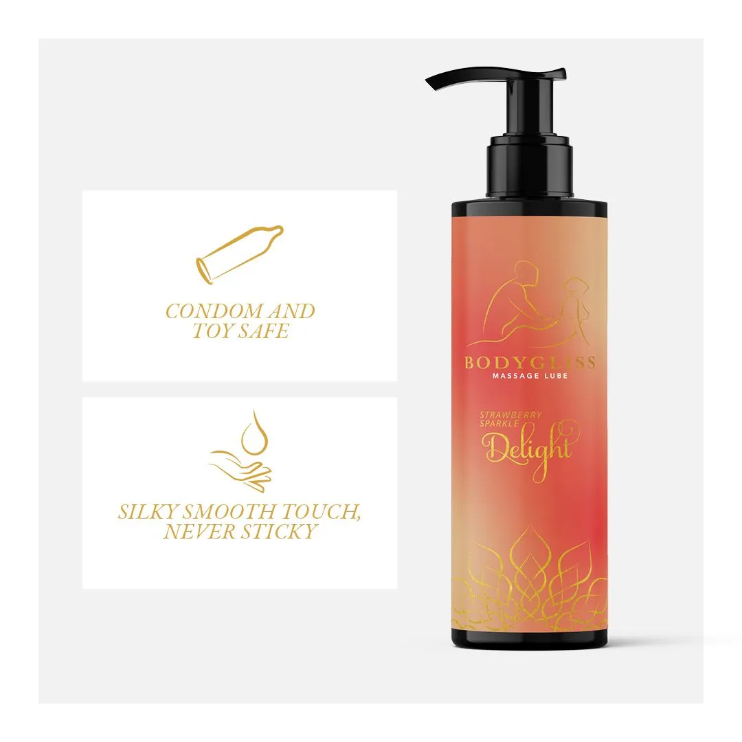BodyGliss Silky soft massageolie champagne strawberry (150 ml) - image 4