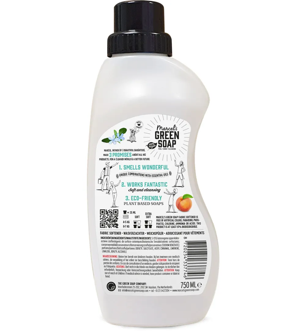 Marcel's Green Soap Wasverzachter Peach & Jasmine (750 ml)