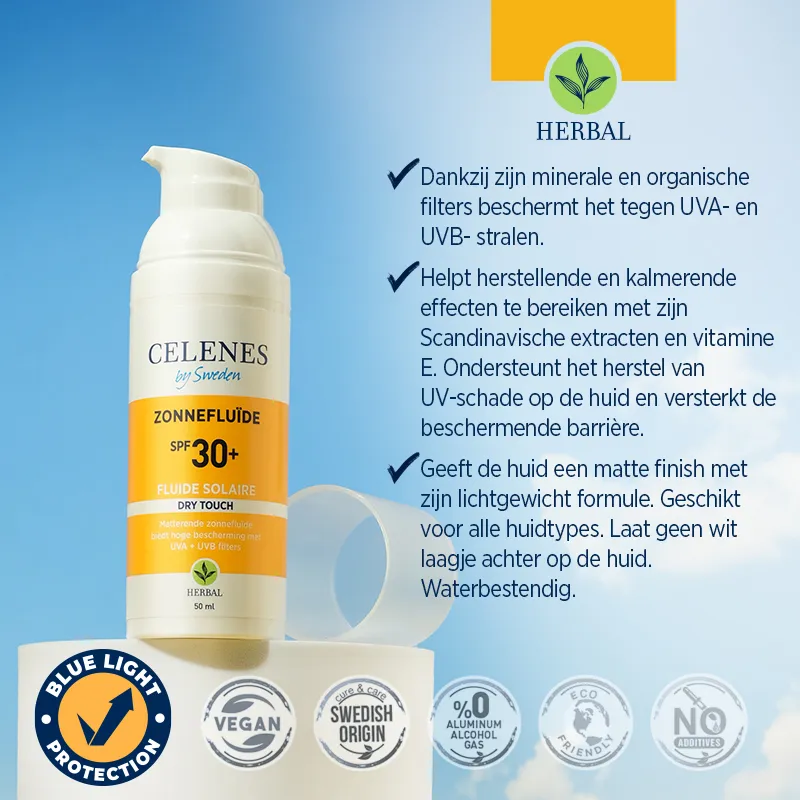 Celenes Herbal dry touch sunscreen fluid SPF30+ (50 ml)