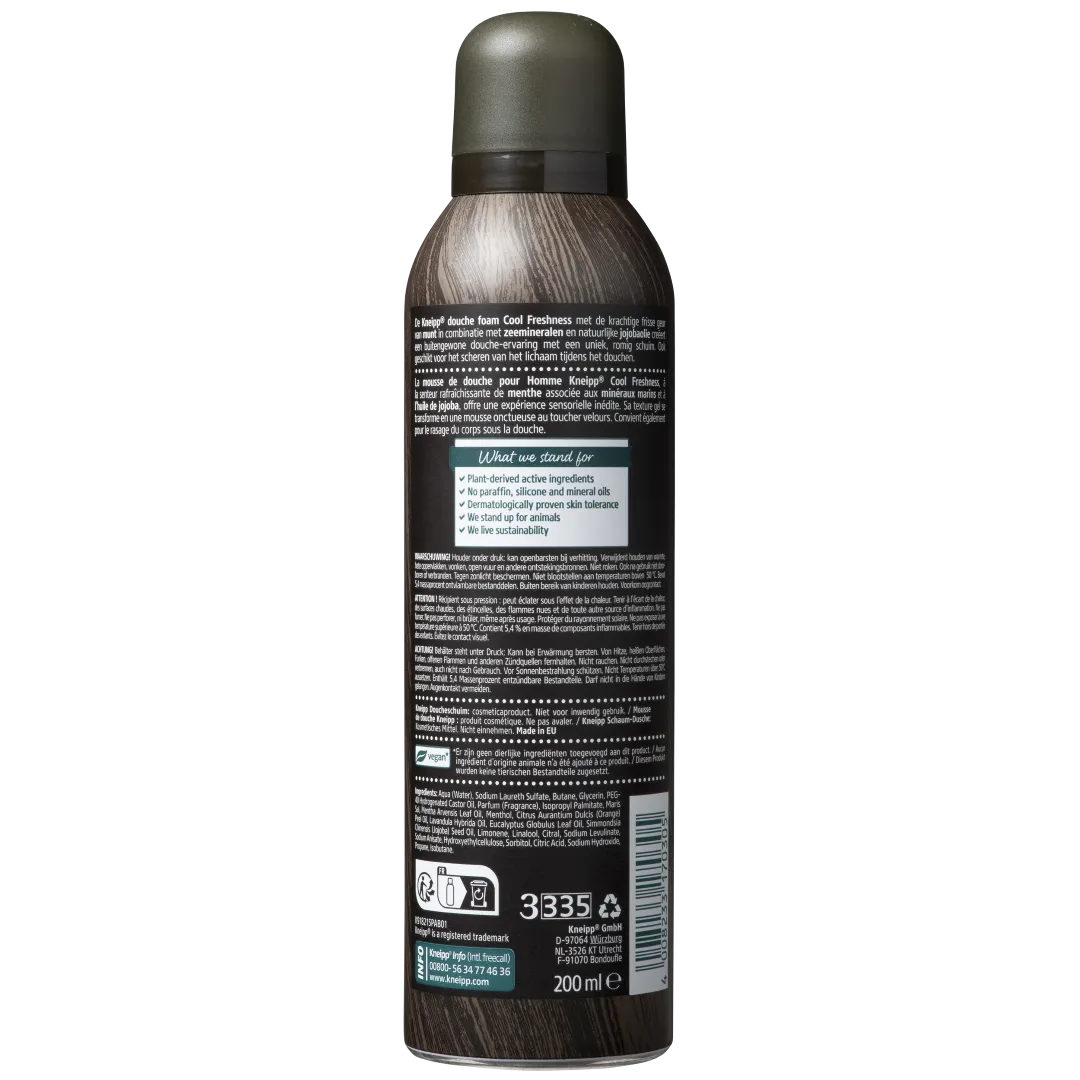 Kneipp Men douche foam cool freshness cool mint zeeminera (200 ml)