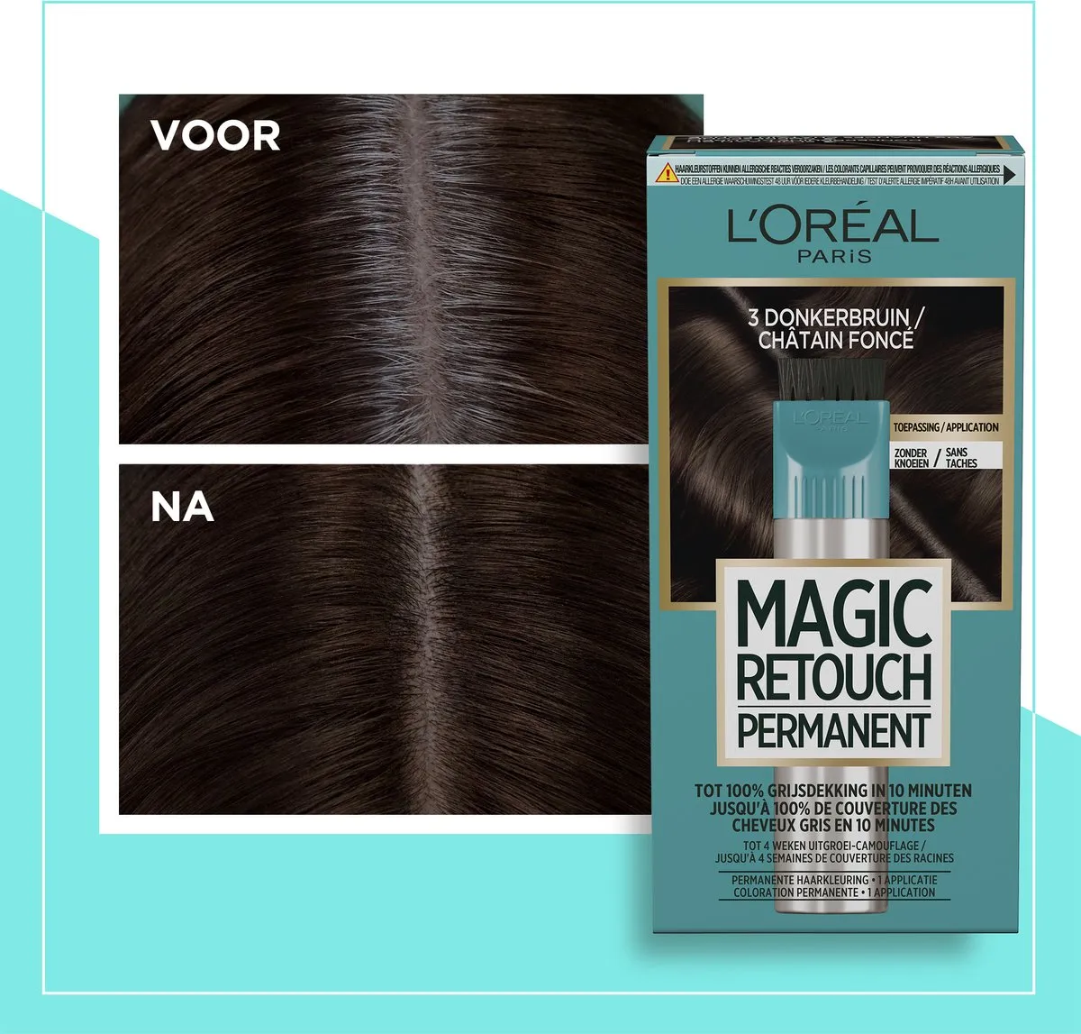 L'Oréal Paris Magic Retouch Nr. 3 Donkerbruin (1 stuk)