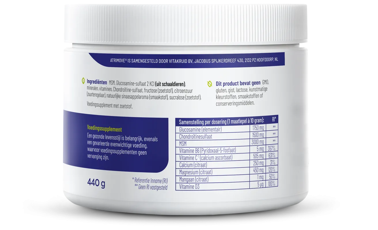 Vitakruid Atrimove® Glucosamine Chondroïtine MSM Complex (440 gr) - image 2